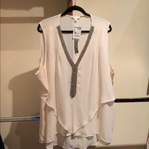 Spense high low beaded tank 3x